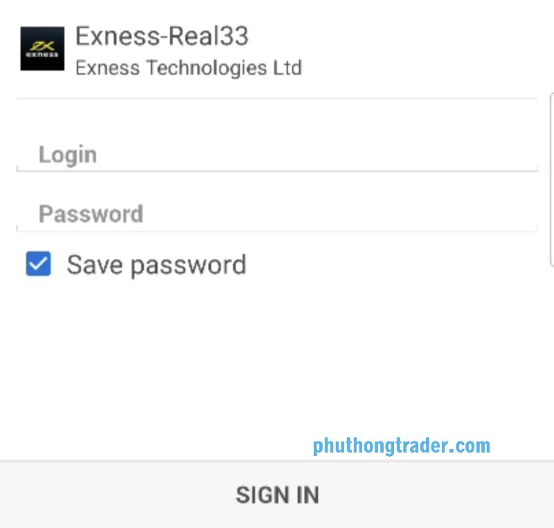 Nhập tên đăng nhập và mật khẩu rồi nhấn SIGN IN để đăng nhập 