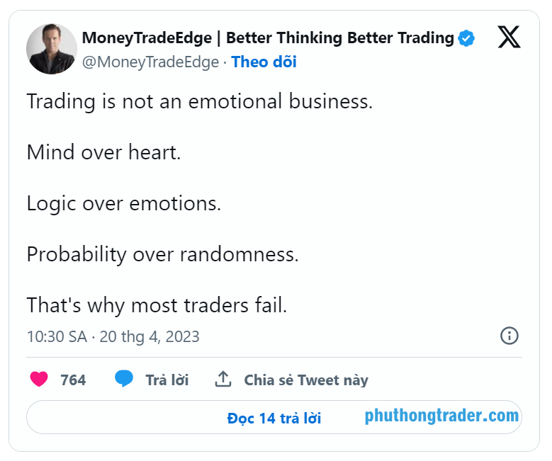 Trading nên dựa vào logic và xác suất