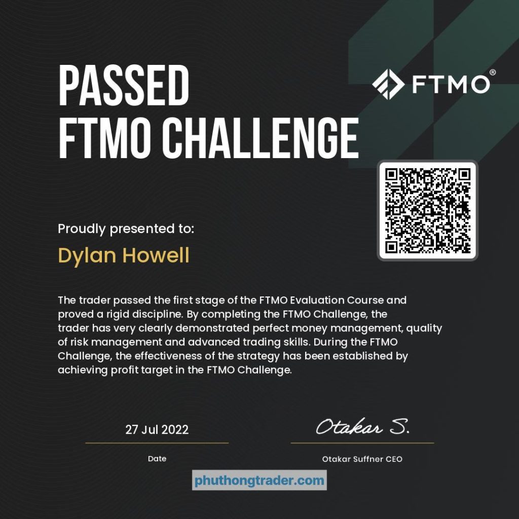 Chứng nhận vượt qua thử thách FTMO